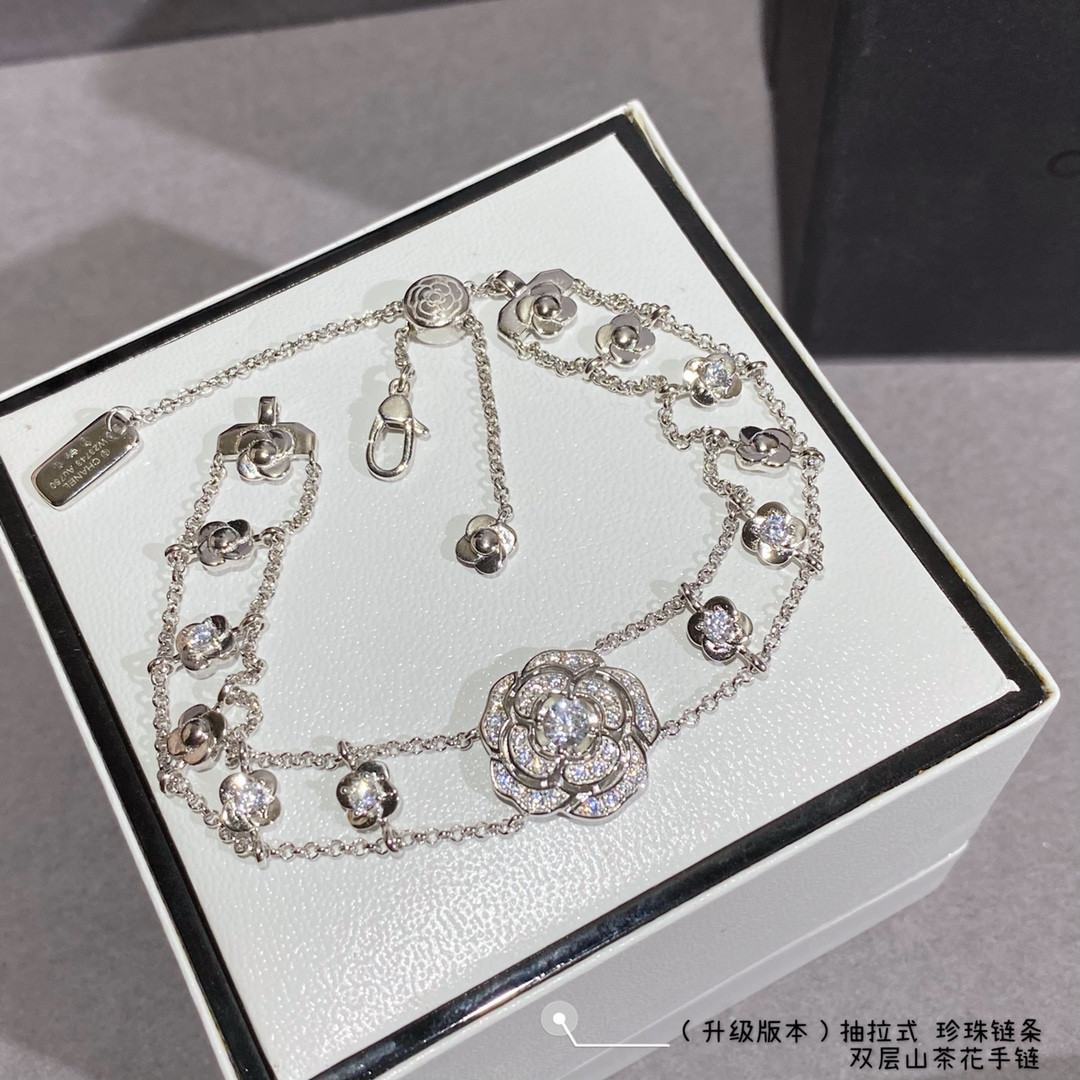 Ch**el Camellia Double Bracelet