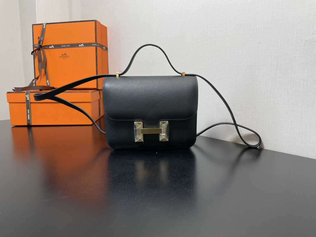 H**me5 Constance 24 Black Epsom 9.4" x 5.9" x 3"