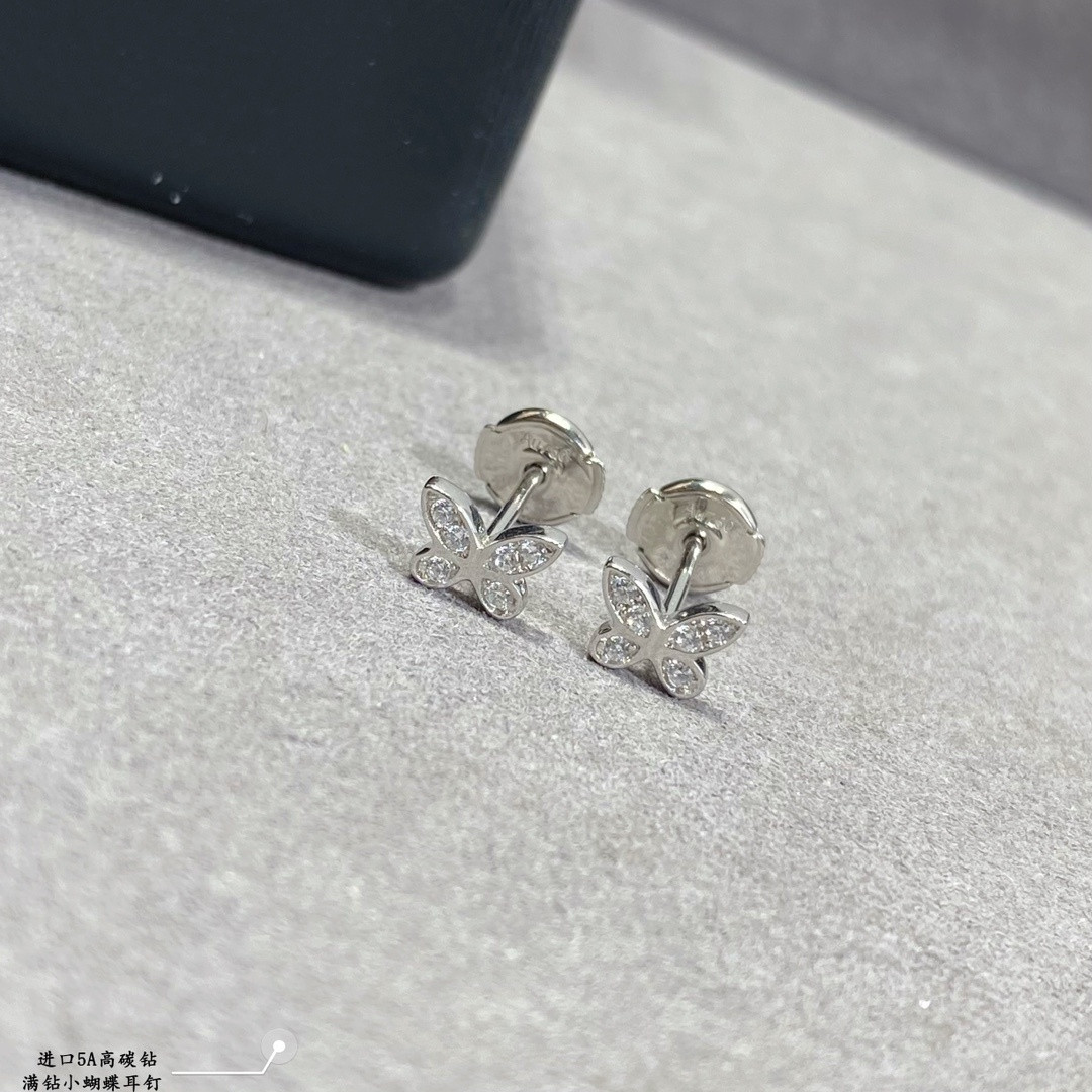 Graff D1am0nd-encrusted Butterfly Stud Earrings Ag925