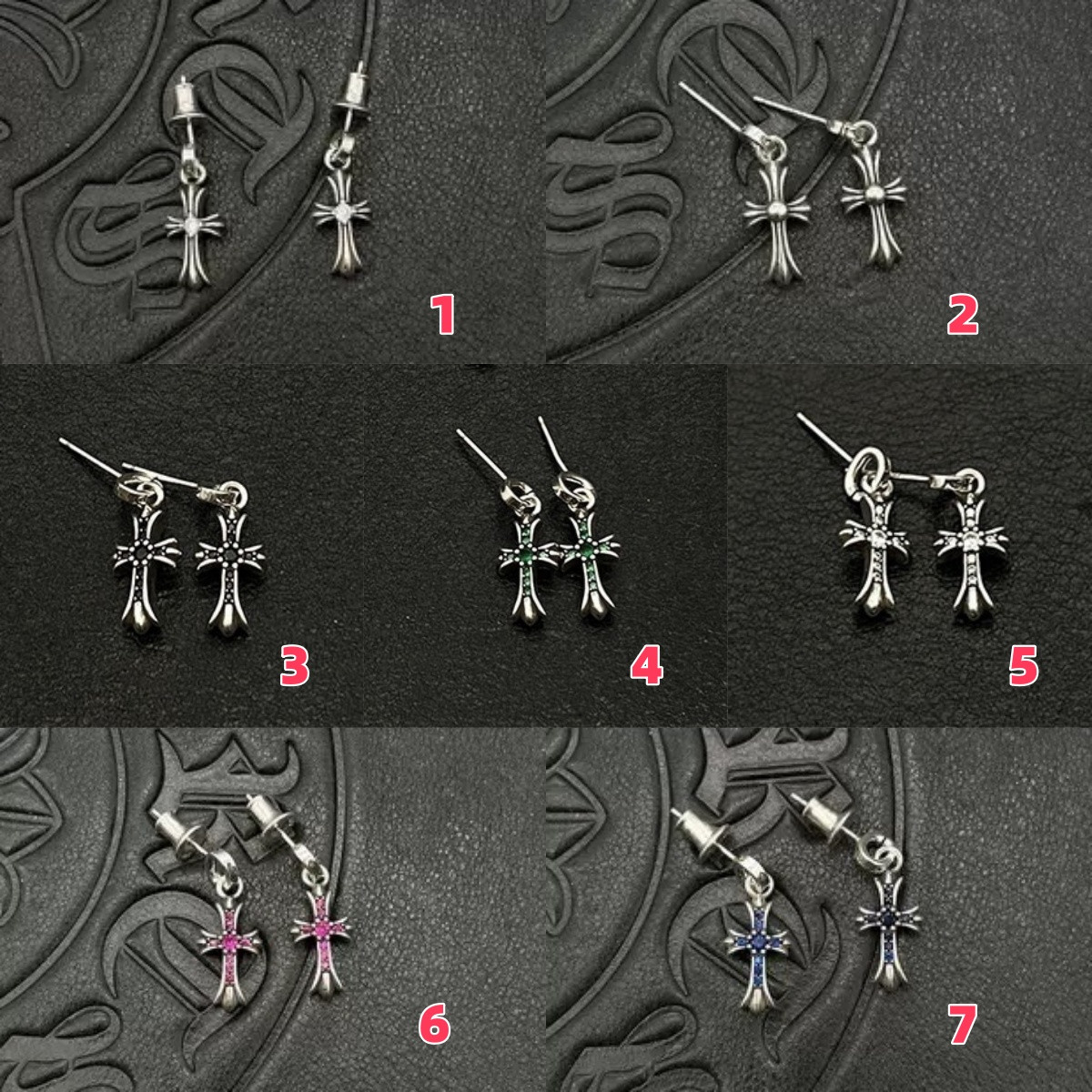 Ch*0me He**ts Cross Earrings