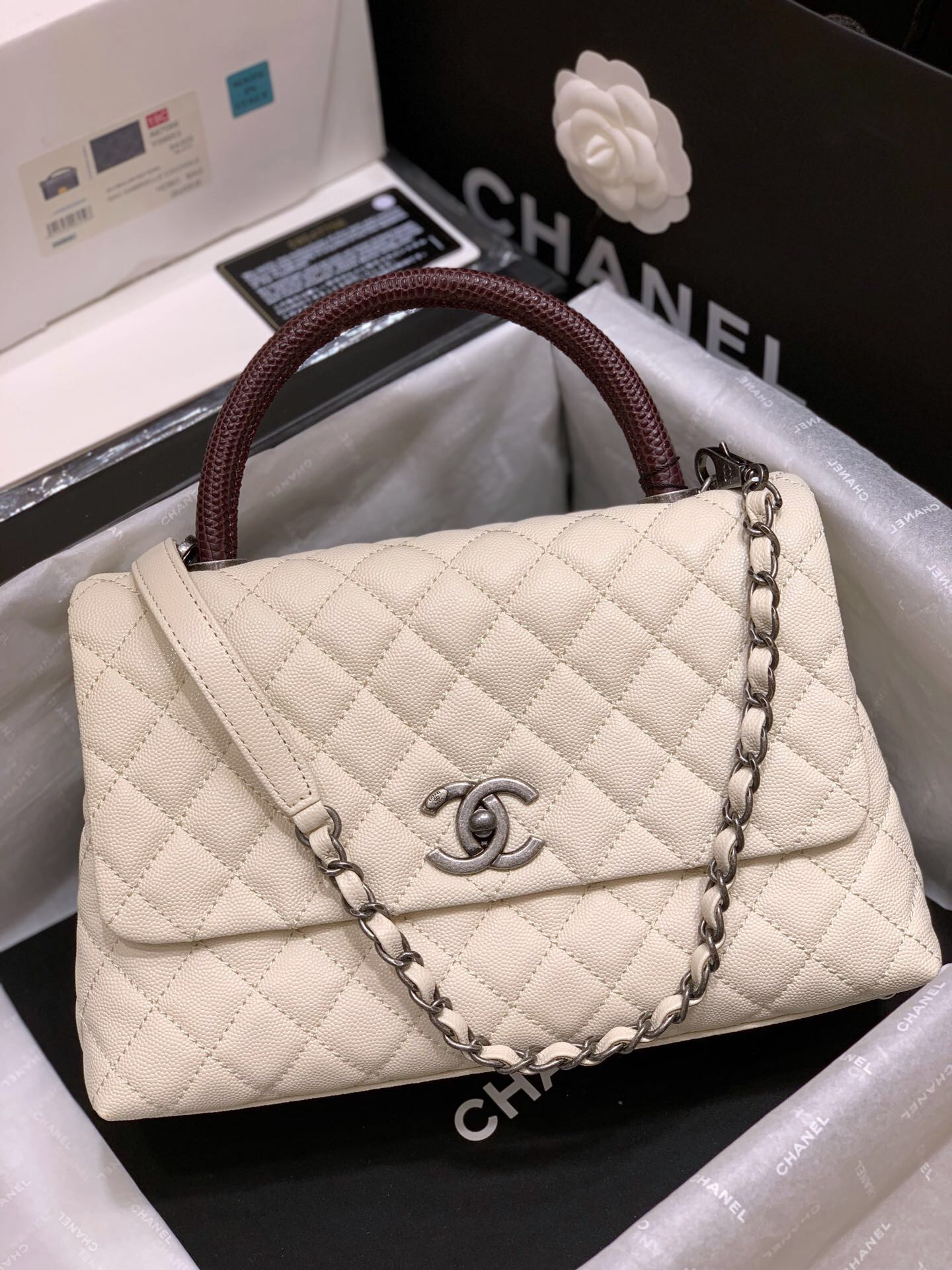 Ch**el COCO Handle bag medium 28cm