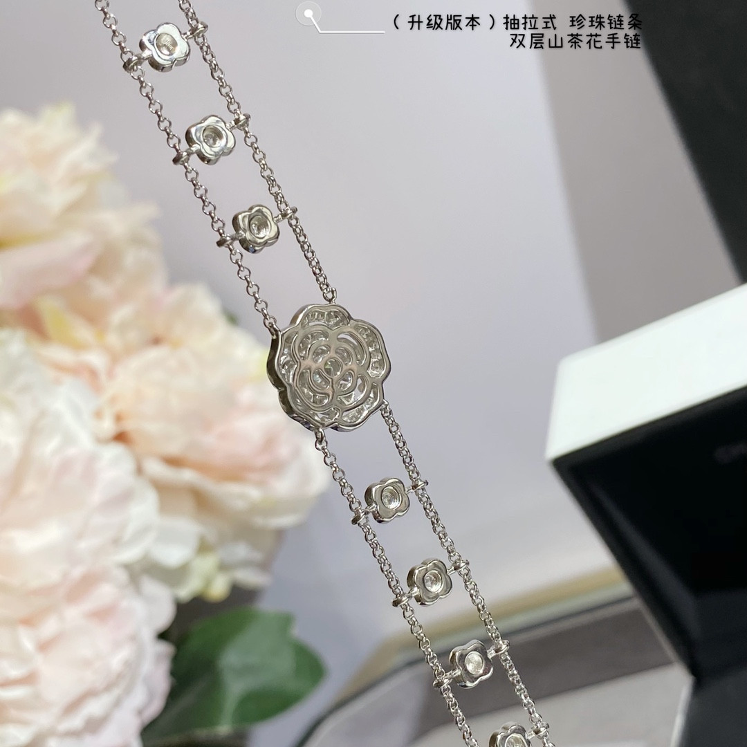 Ch**el Camellia Double Bracelet