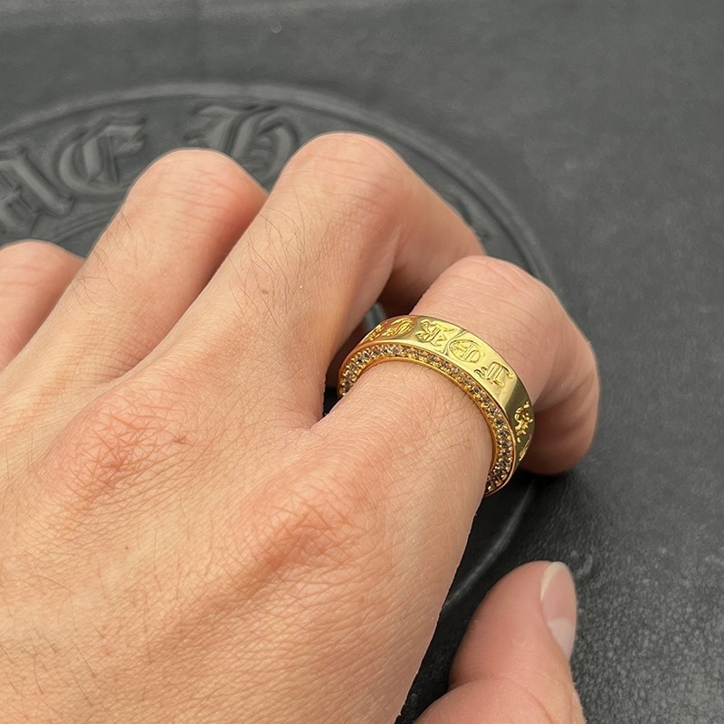 Ch*0me He**ts D1am0nd-encrusted Cross Ring