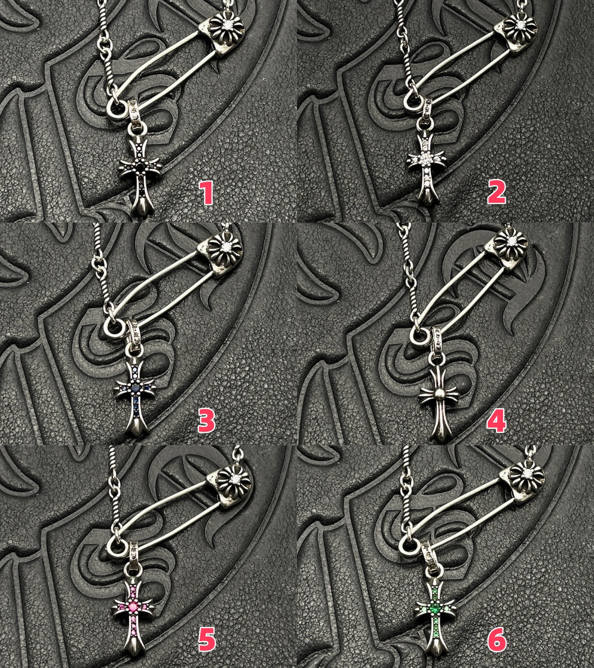Ch*0me He**ts Twisted Cross Pin Necklace (Chain length 45+5cm)