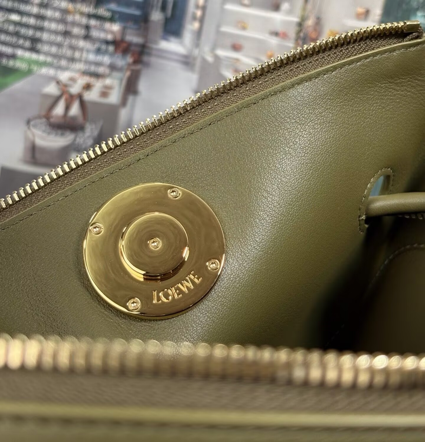 L0ew* Medium Madrid bag in S*pple calfskin 28.5x11x23cm
