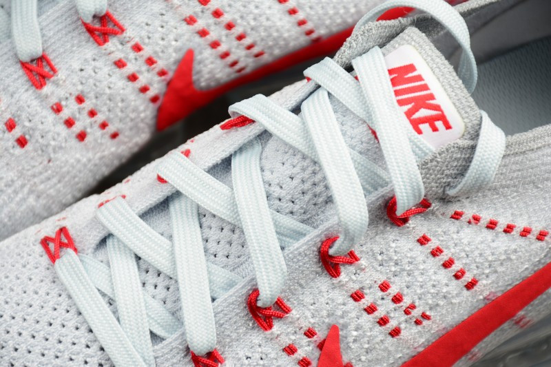 UA Nike Air Vapormax Flyknit Pure Platinum University Red Shoes