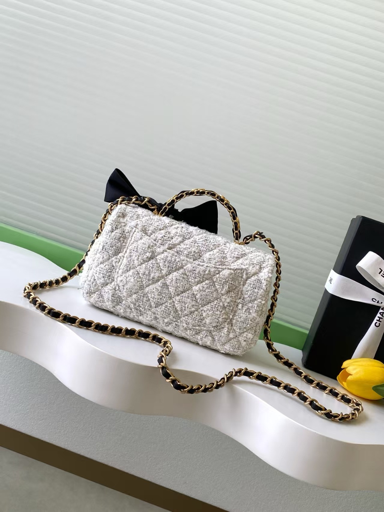 Ch**el Mini Flap Bag with Top Handle 13x20x6cm