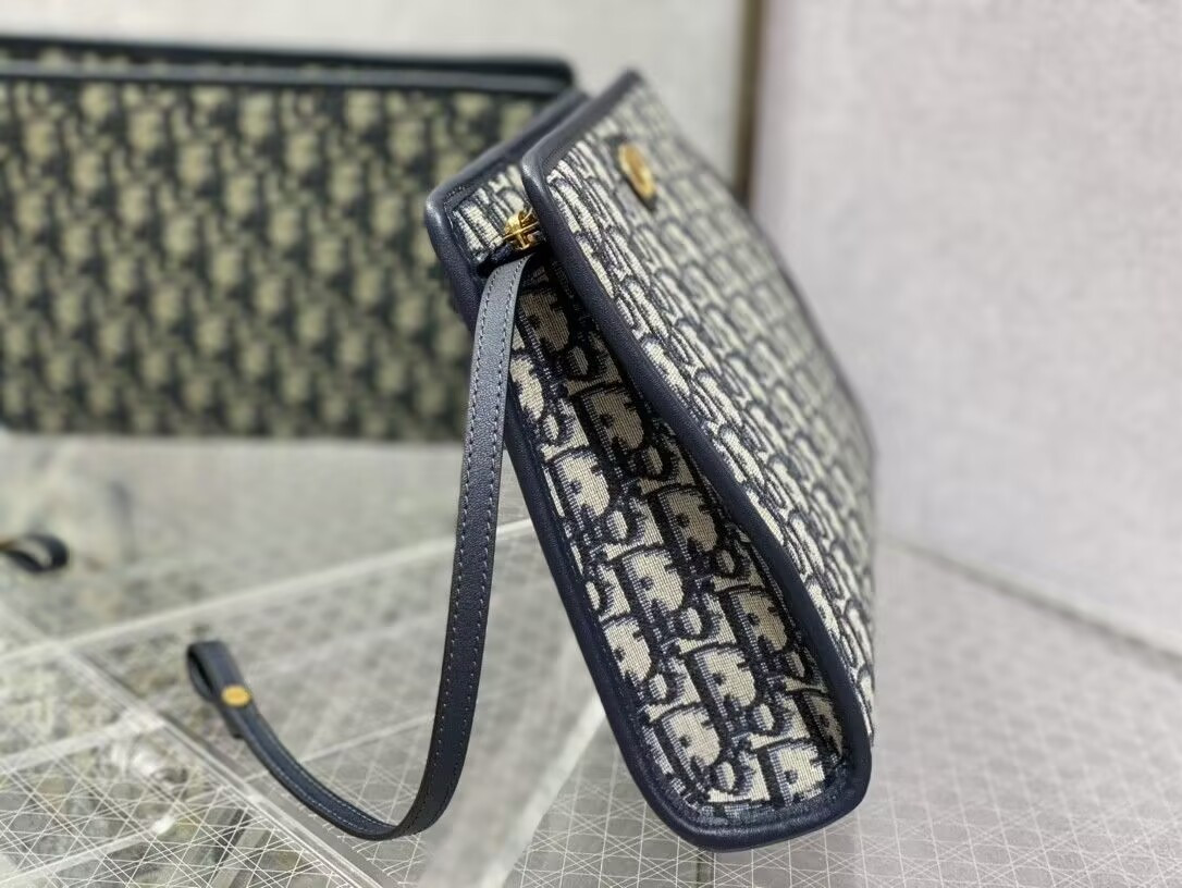 D10r 30 Montaigne Dea Pouch Blue D10r Oblique Jacquard 26x19.5x7cm
