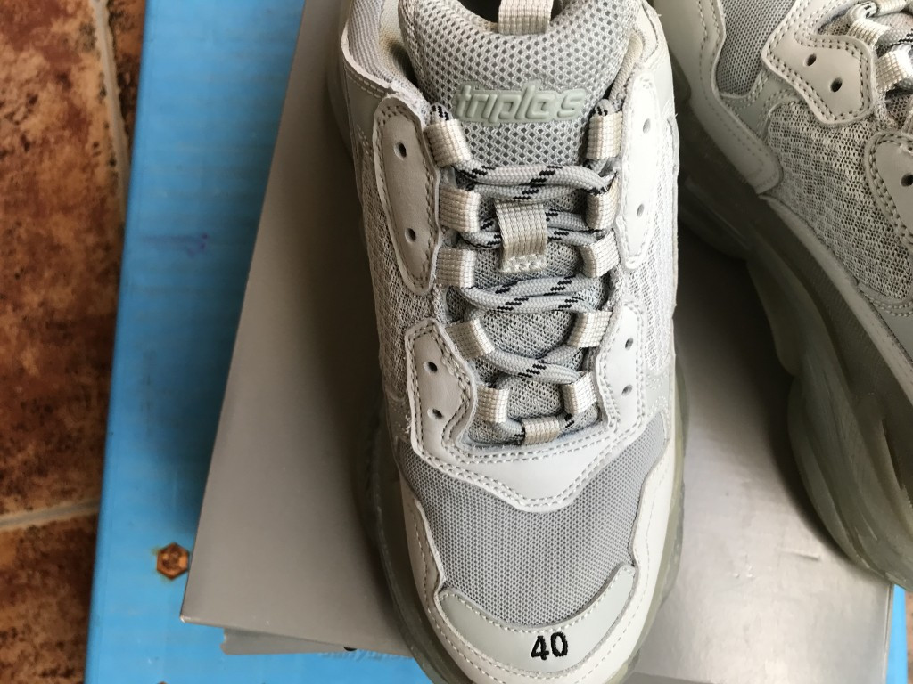 UA TRIPLE S CLEAR SOLE TRAINERS GREY