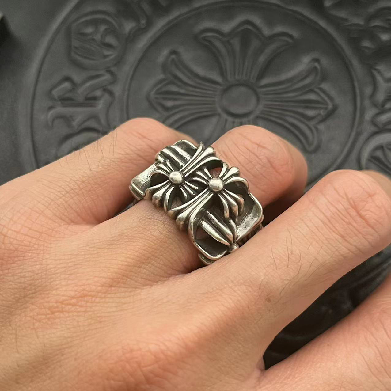 Ch*0me He**ts Cross Ring