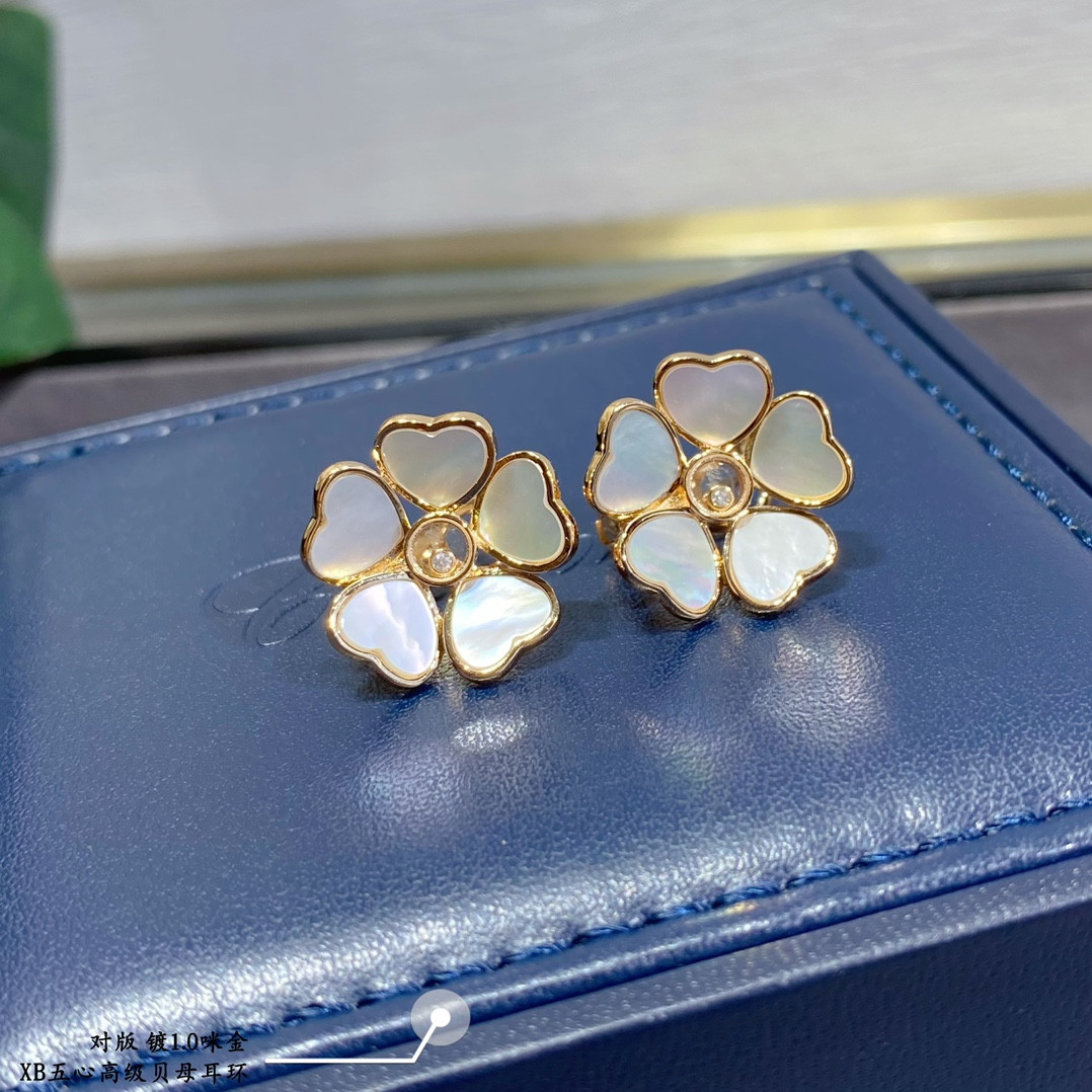 Chopard Five Hearts Mother-of-Pearl Earrings