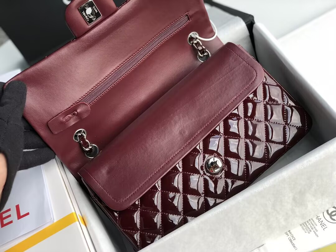 Ch**el  Classic Flap Bag Burgundy 25cm