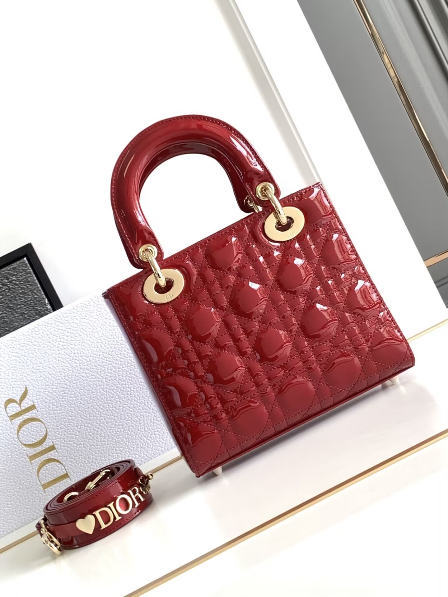 Small Lady D10r My ABCD10r Bag Red Patent 8 x 6.5 x 3 inches
