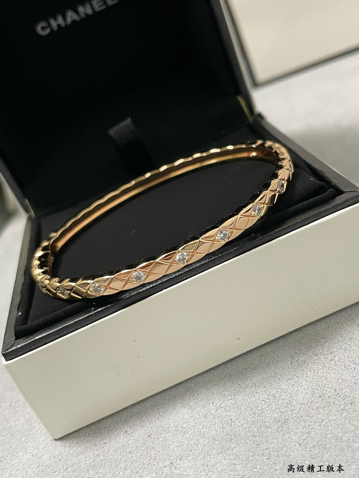 Ch**el Finely carved narrow D1am0nd Bracelet