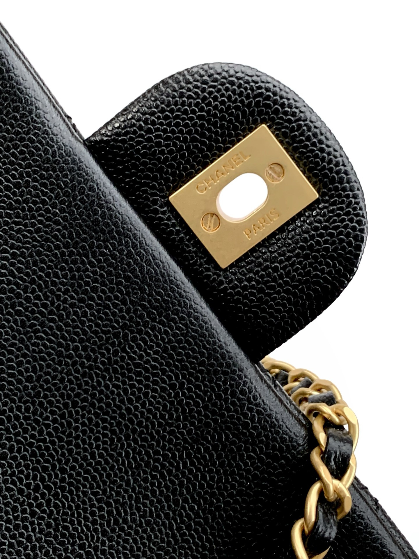 Ch**el FLAP BAG WITH TOP HANDLE 19.5x12x6.5cm