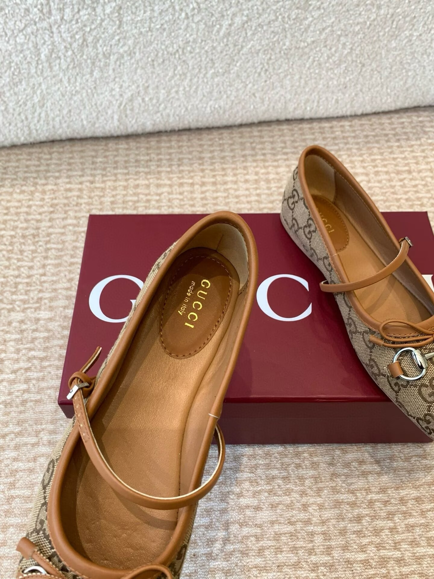 UA Gvc*1 Horsebit GG canbas Ballet Flats