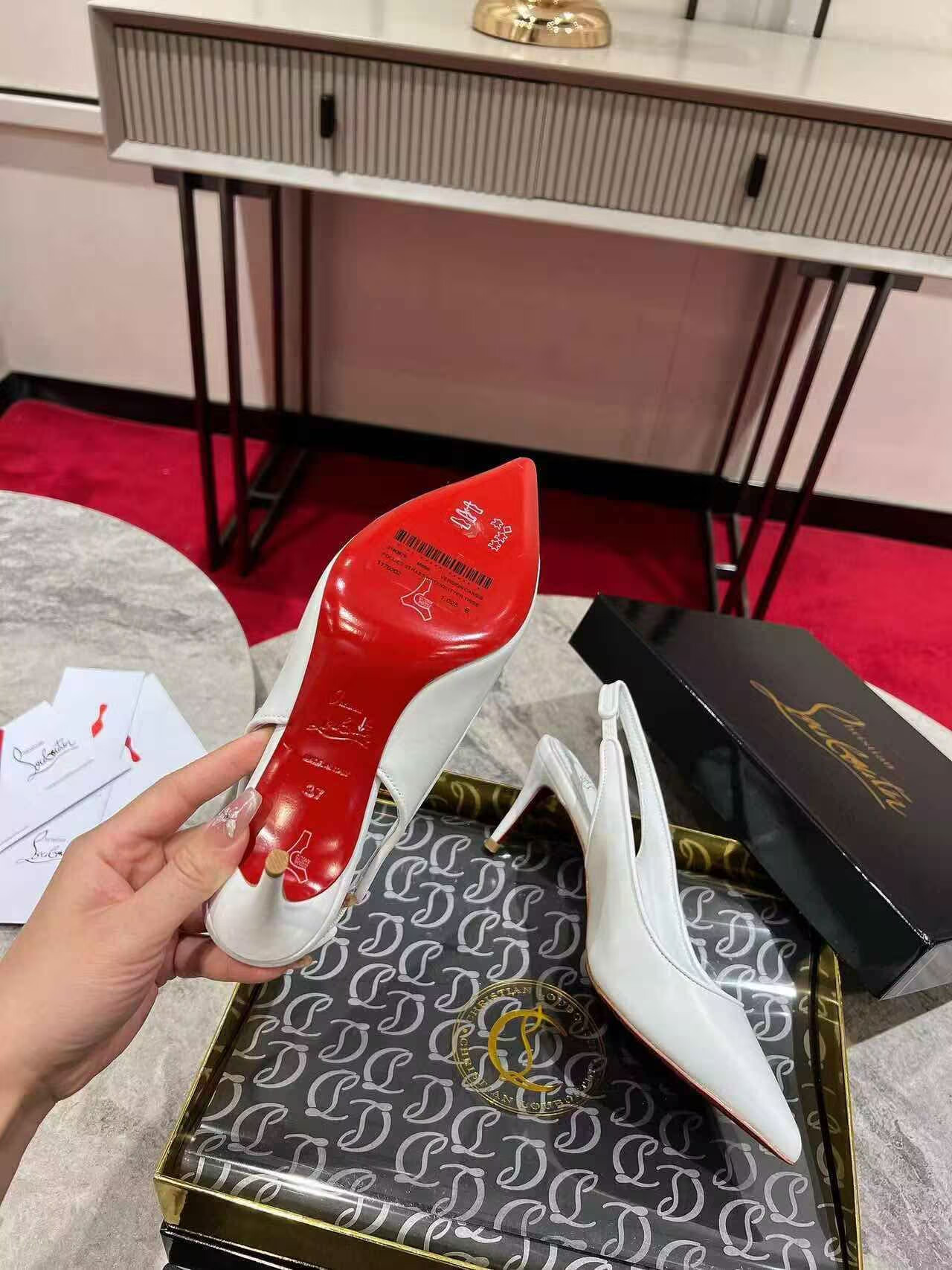 UA Chr1st1an Louboutin Sporty Kate Sling 65mm