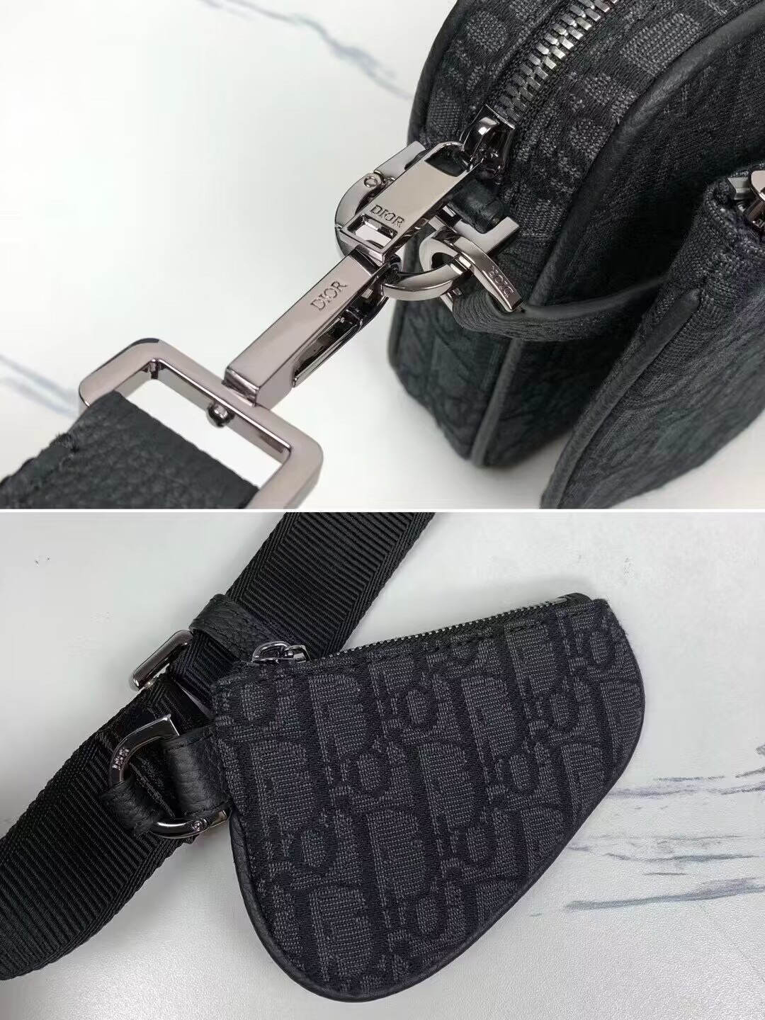 D10r Saddle Triple Pouch Black D10r Oblique Jacquard 18x25x5CM