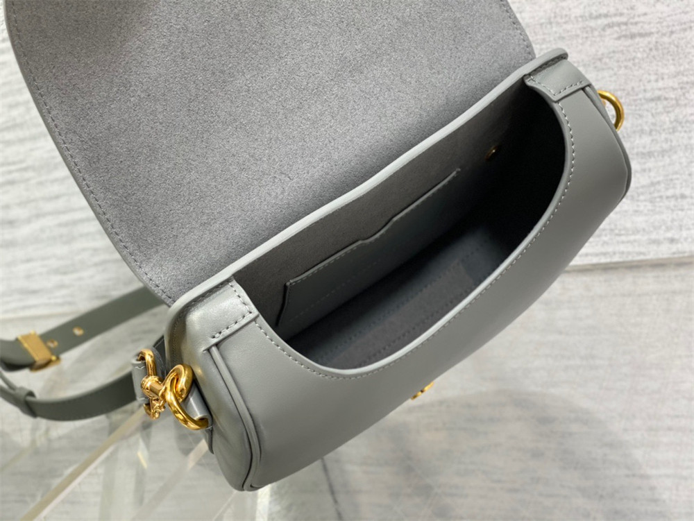 MEDIUM D10r BOBBY BAG Grey Box Calfskin