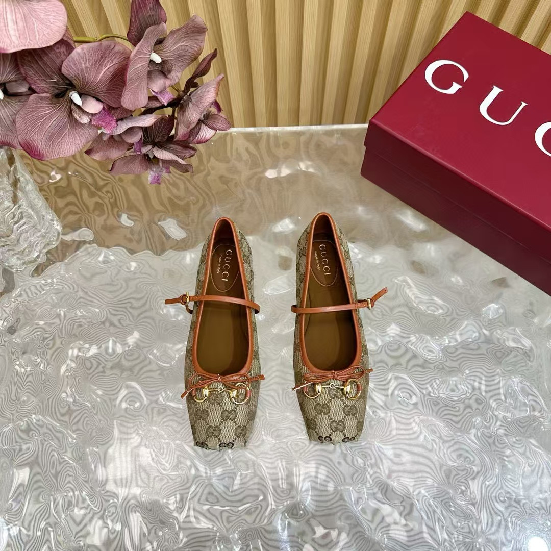 UA Gvc*1 Horsebit GG canbas Ballet Flats