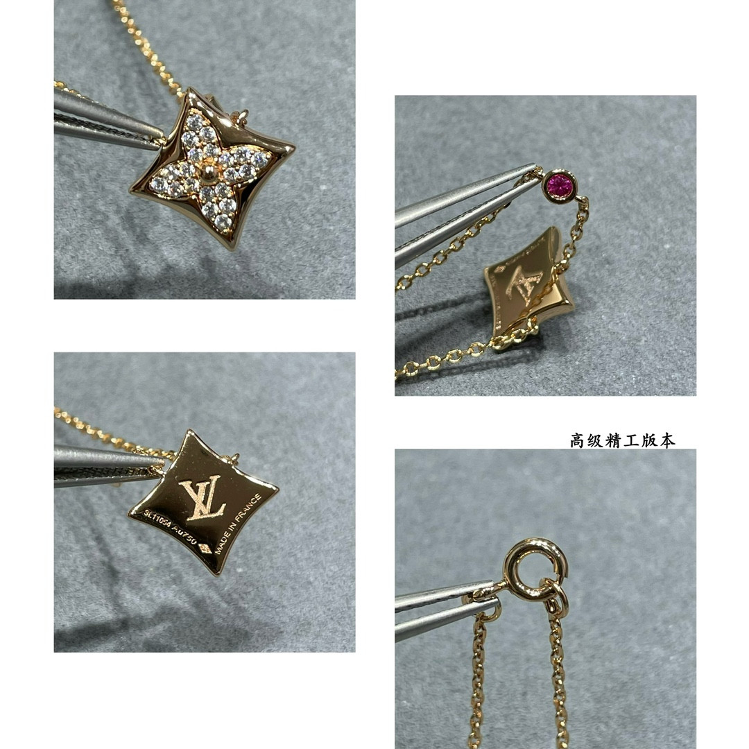 L0vis Vvtt0n Square Full D1am0nd Necklace