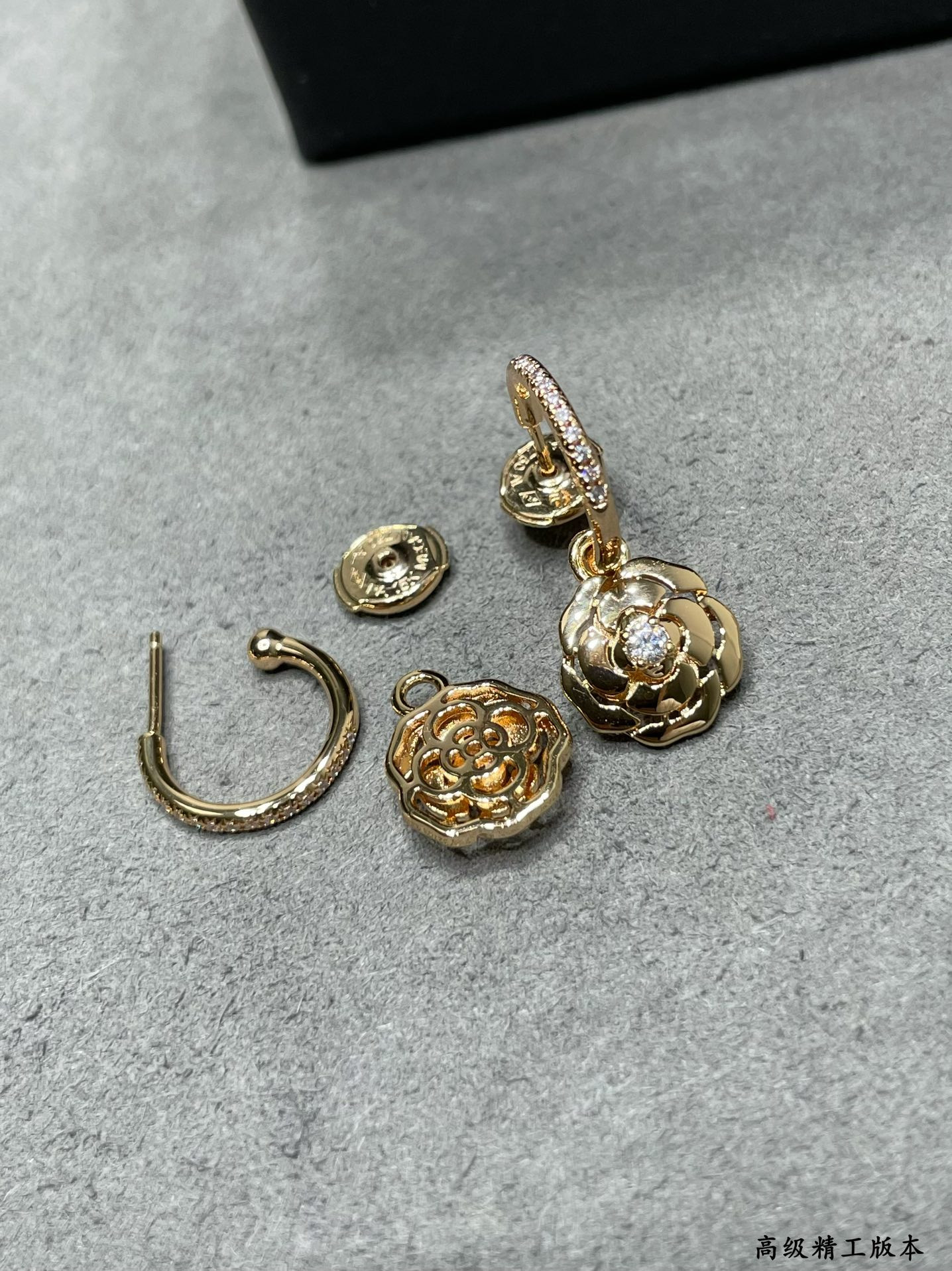 Ch**el Gold Camellia Earrings