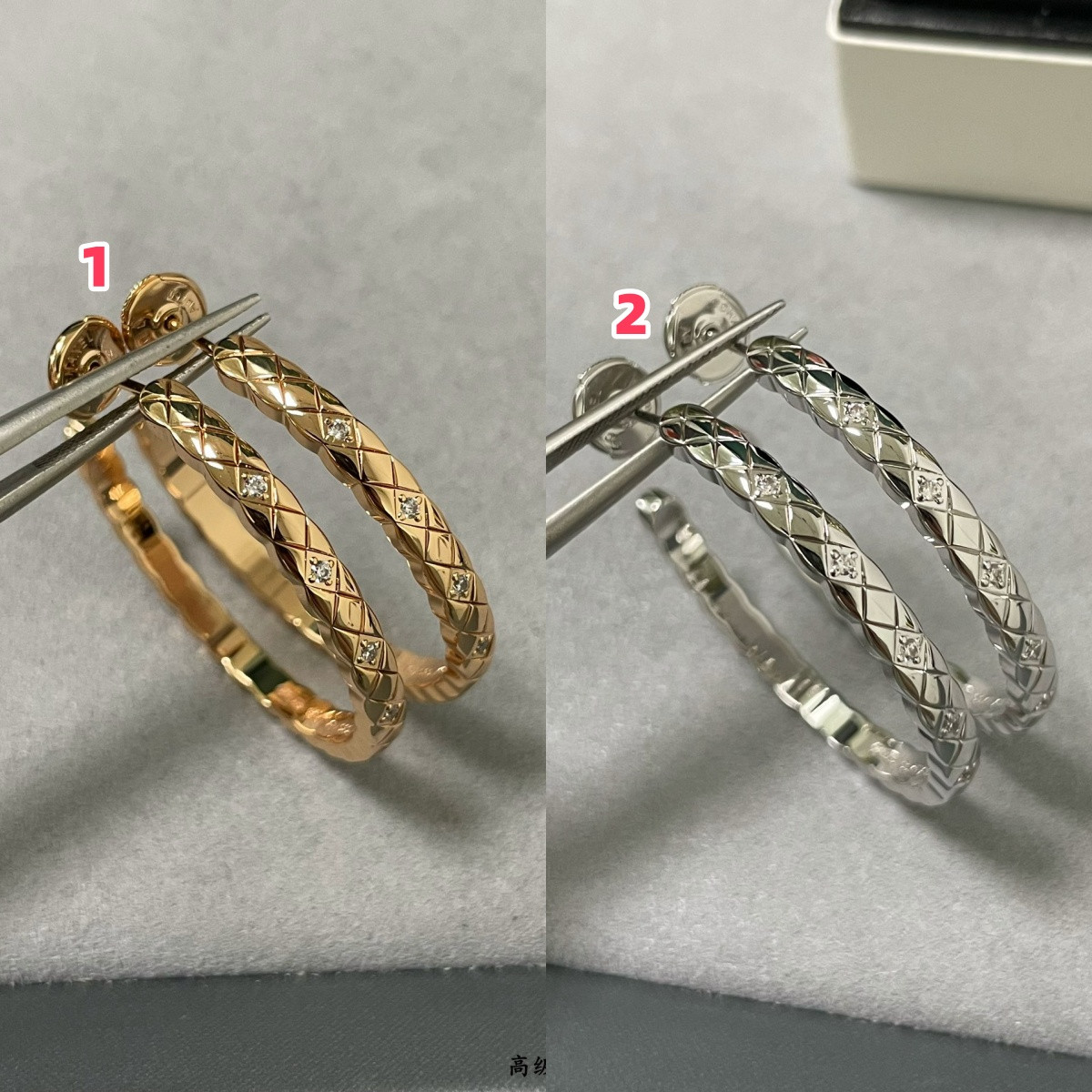 Ch**el Large D1am0nd-shaped D1am0nd drill Earrings