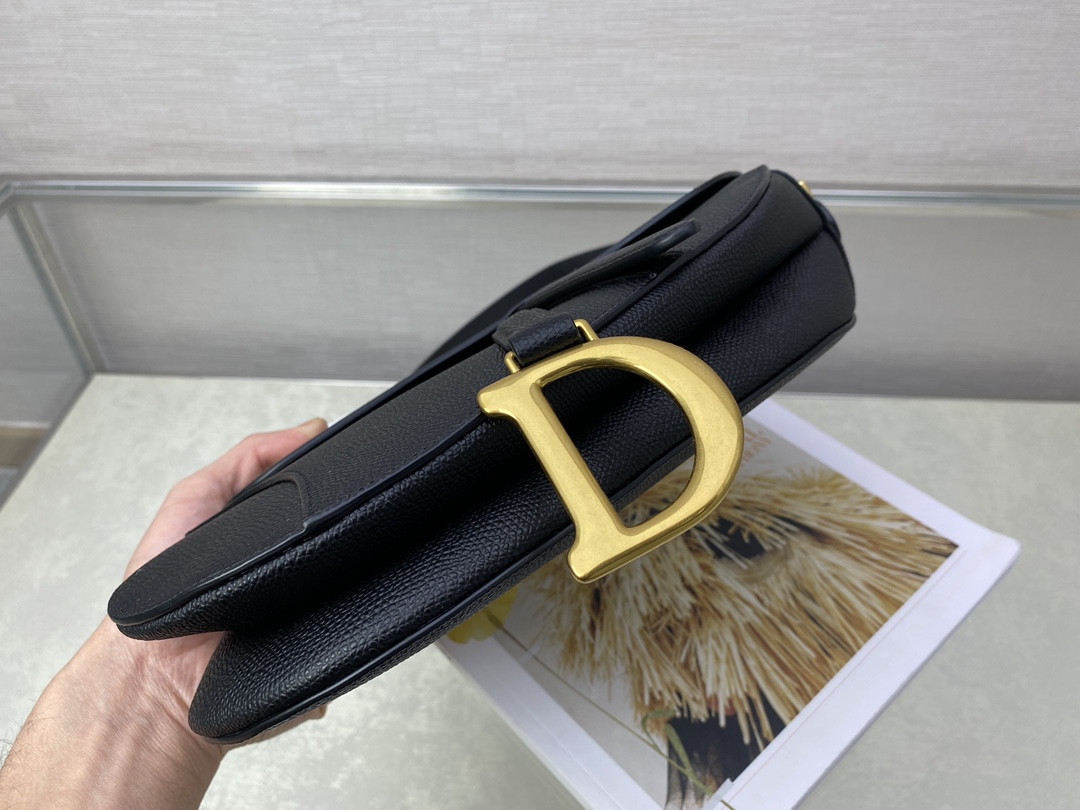 D10r Saddle Bag Indigo Black Grained Calfskin 25.5x20x6.5cm