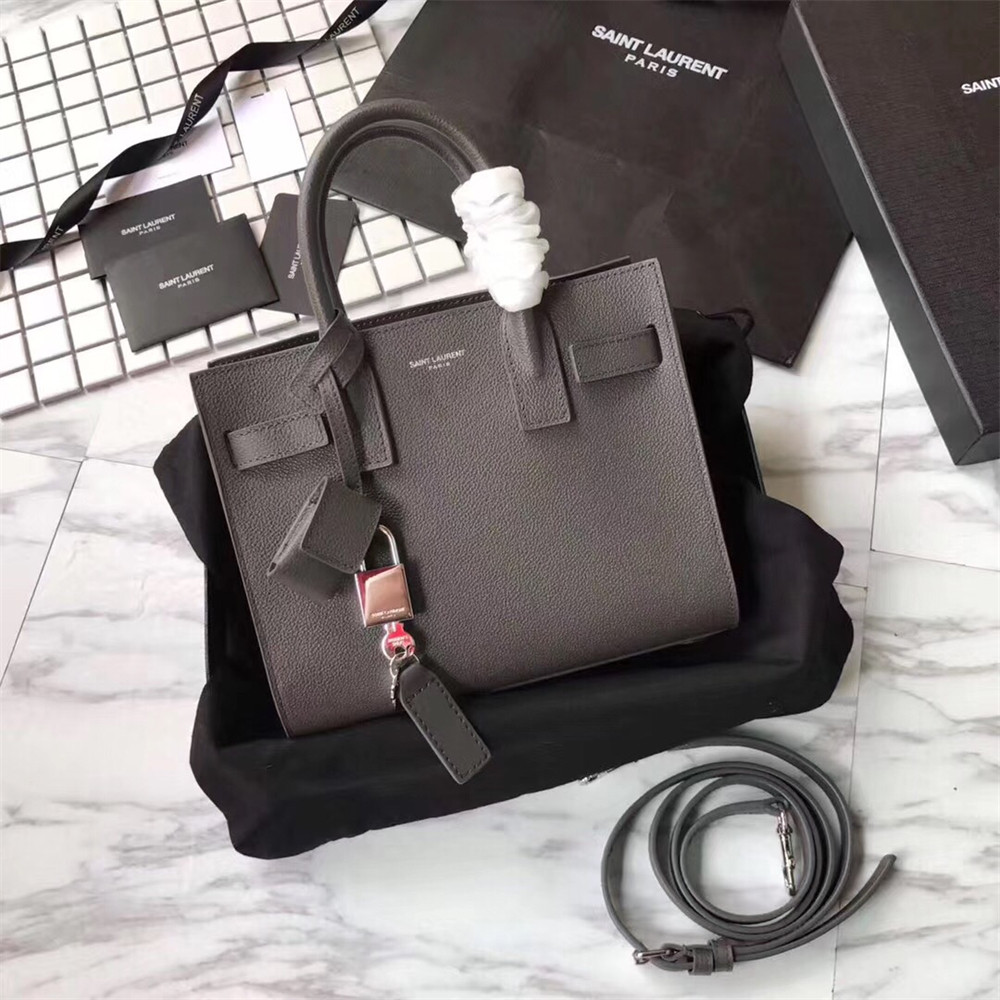 Y51 SAC DE JOUR NANO IN GRAINED LEATHER GREY