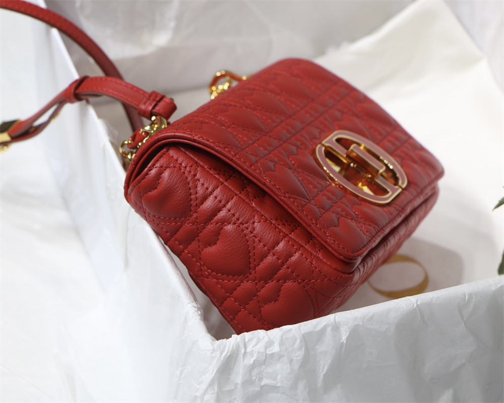 SMALL D10r CARO BAG amour red 20 x 12 x 7 cm