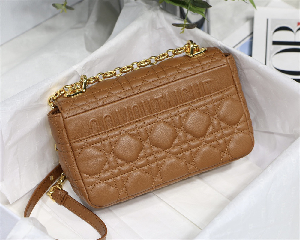 SMALL D10r CARO BAG Caramel S*pple Cannage Calfskin 20 x 12 x 7 cm