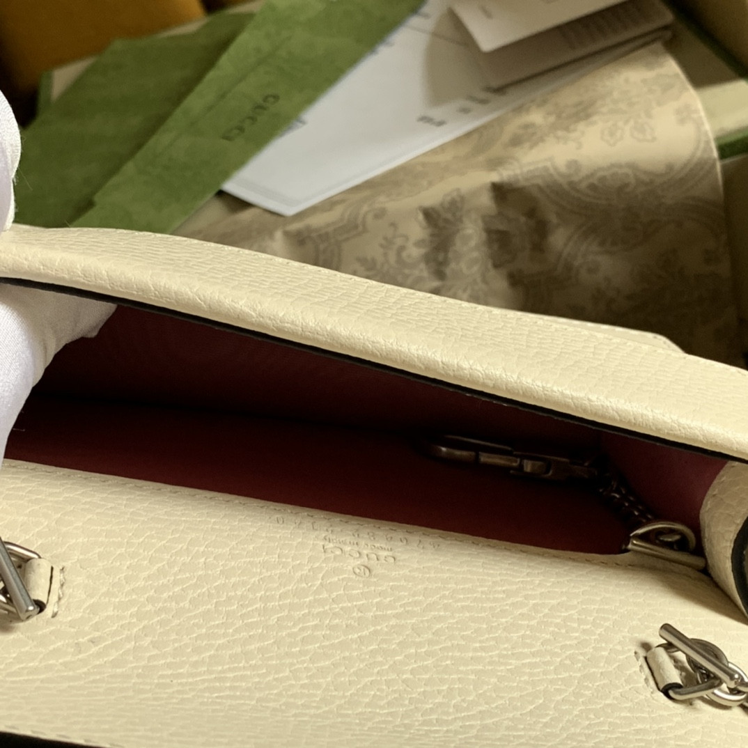 Gvc*1 DIONYSUS LEATHER S*pER MINI BAG WHITE 6.5"Wx3.9"Hx1.6"D