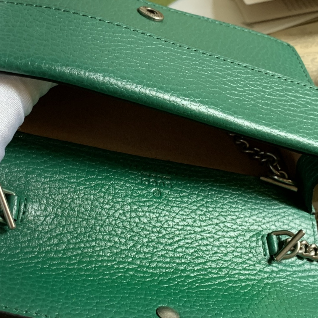 Gvc*1 DIONYSUS LEATHER S*pER MINI BAG GREEN 6.5"Wx3.9"Hx1.6"D