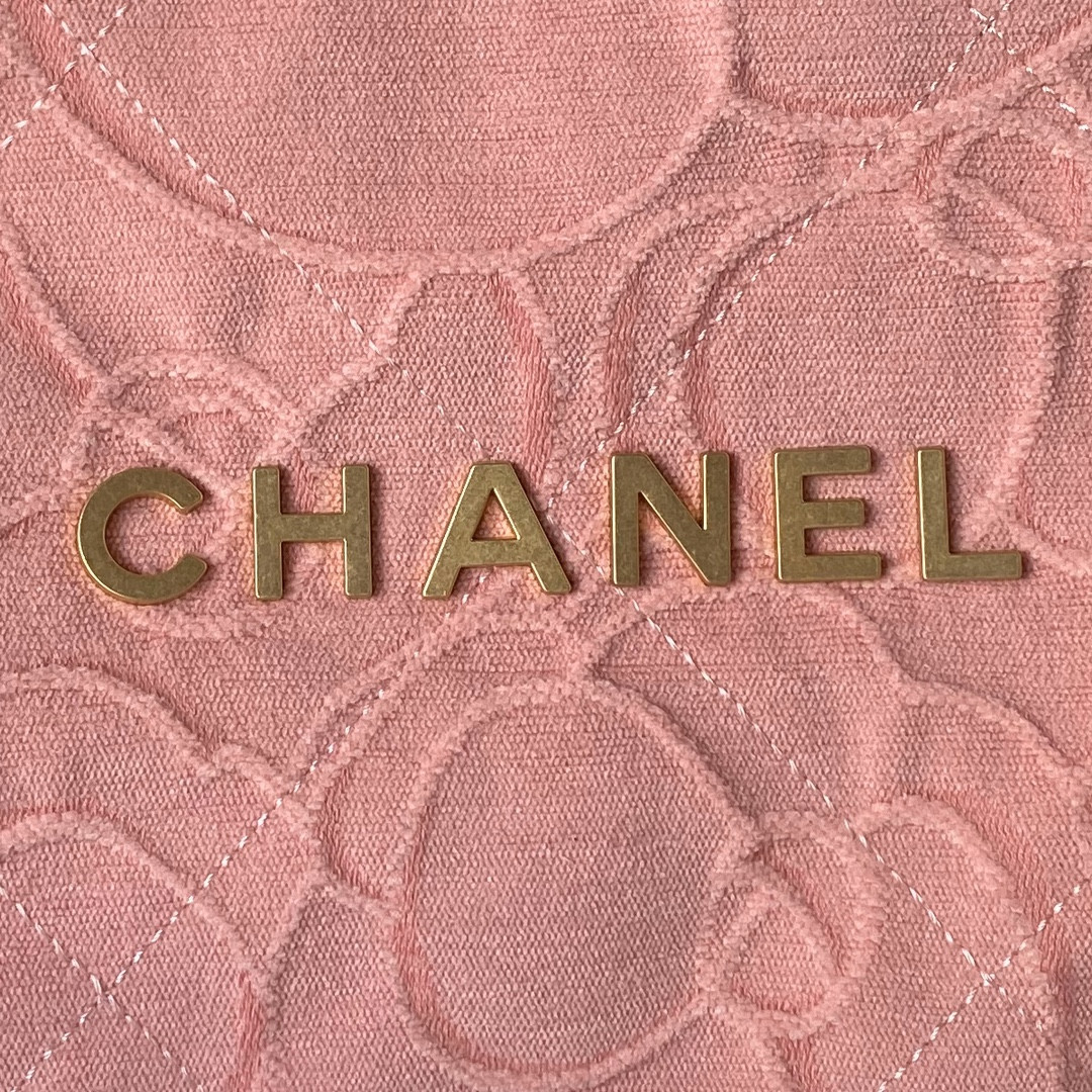 Ch**el 22 HANDBAG velvet pink 15.2×16.4×3.1 in