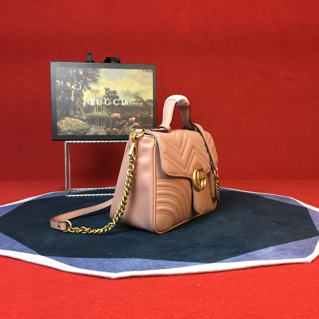 Gvc*1 GG MARMONT SMALL SHOULDER BAG PINK 10"W x 6"H x 3"D