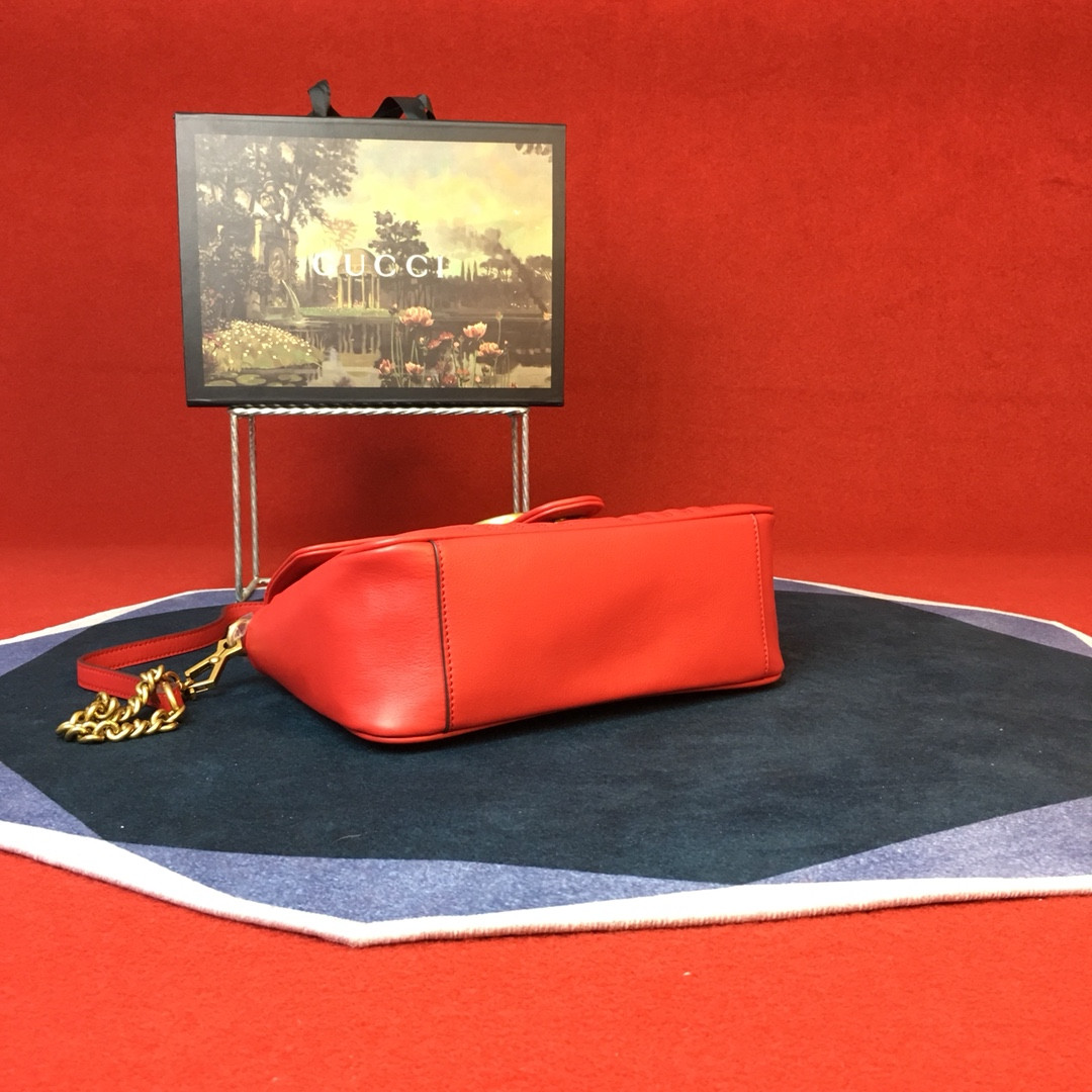 Gvc*1 GG MARMONT SMALL SHOULDER BAG RED 10"W x 6"H x 3"D