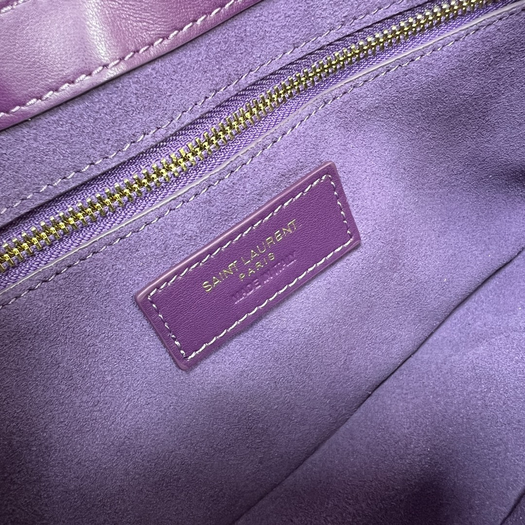 Y51 LE 5 À 7 IN CROCODILE-EMBOSSED LEATHER purple 9 X 6.3 X 2.5 INCHES