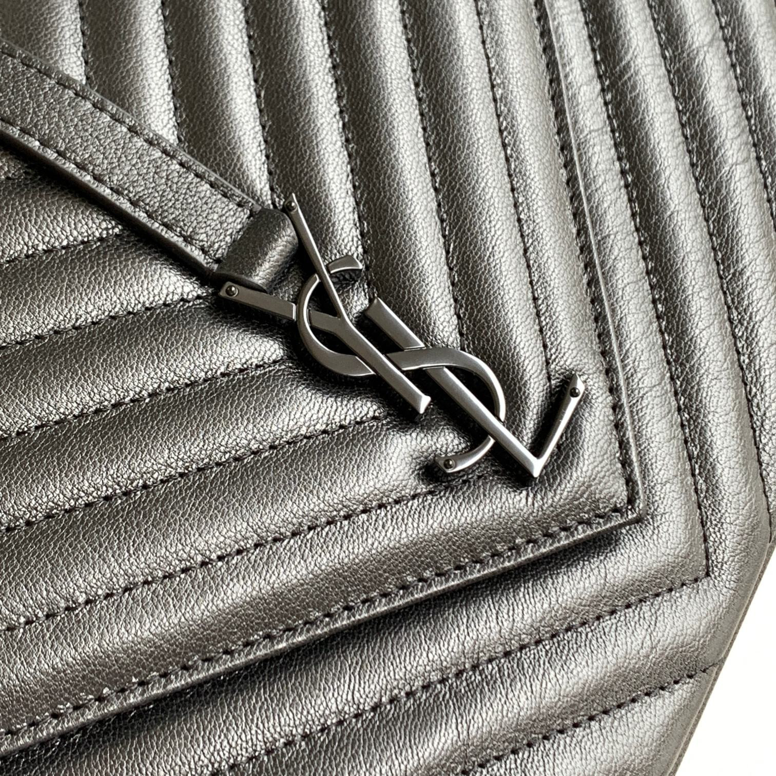 Y51 COLLEGE LARGE IN QUILTED LEATHER BLACK 32X21X8 CM