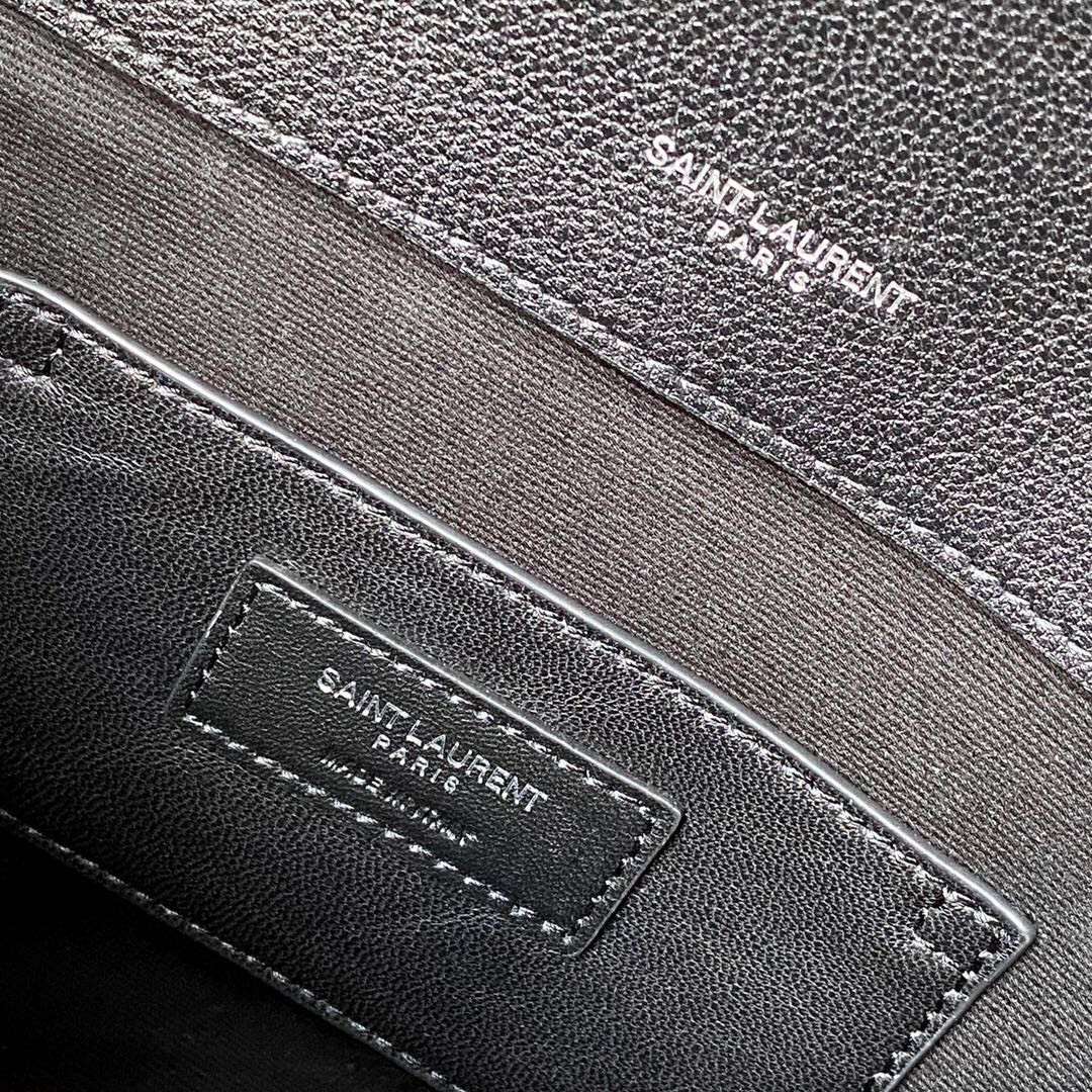 Y51 COLLEGE LARGE IN QUILTED LEATHER BLACK SILVER 32X21X8 CM
