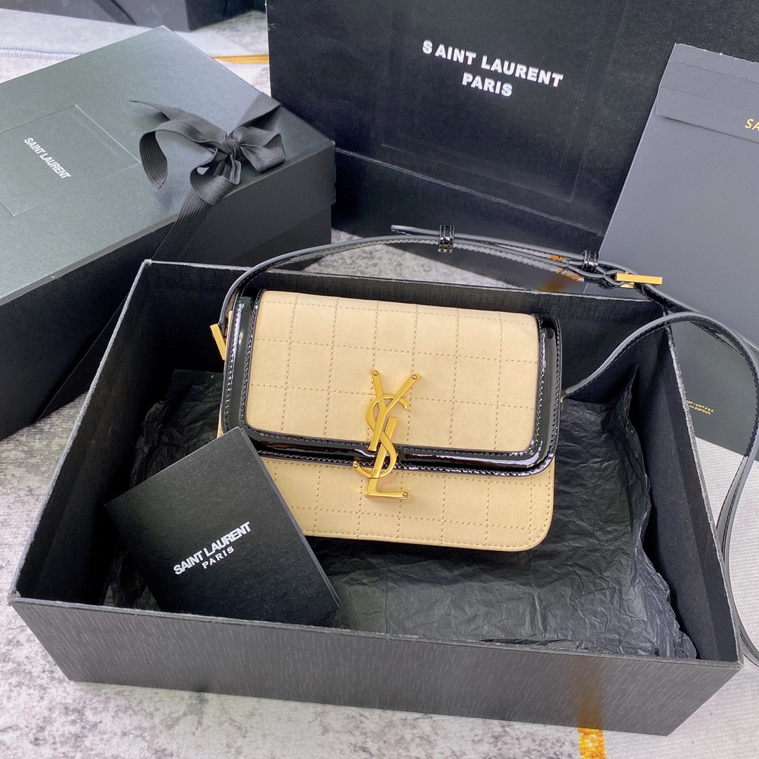 Y51 SOLFERINO SMALL SATCHEL IN BOX Sa1nt Lau*nt 7.4 X 5.1 X 1.9 INCHES