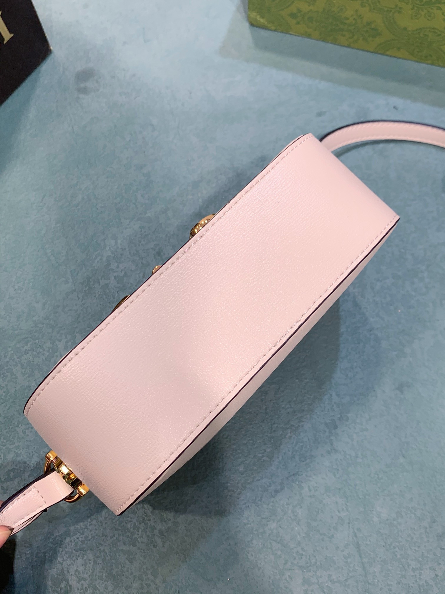 Gvc*1 HORSEBIT 1955 SMALL SHOULDER BAG WHITE 7.9"W x 5.1"H x 2.4"D