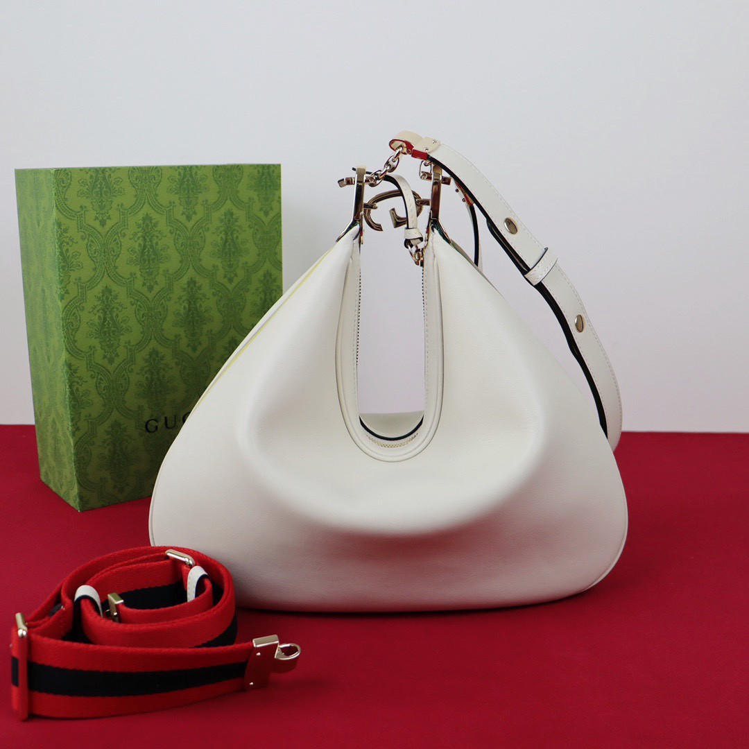 Gvc*1 ATTACHE MEDIUM SHOULDER BAG WHITE 13.8″W x 12.6″H x 2.4″D
