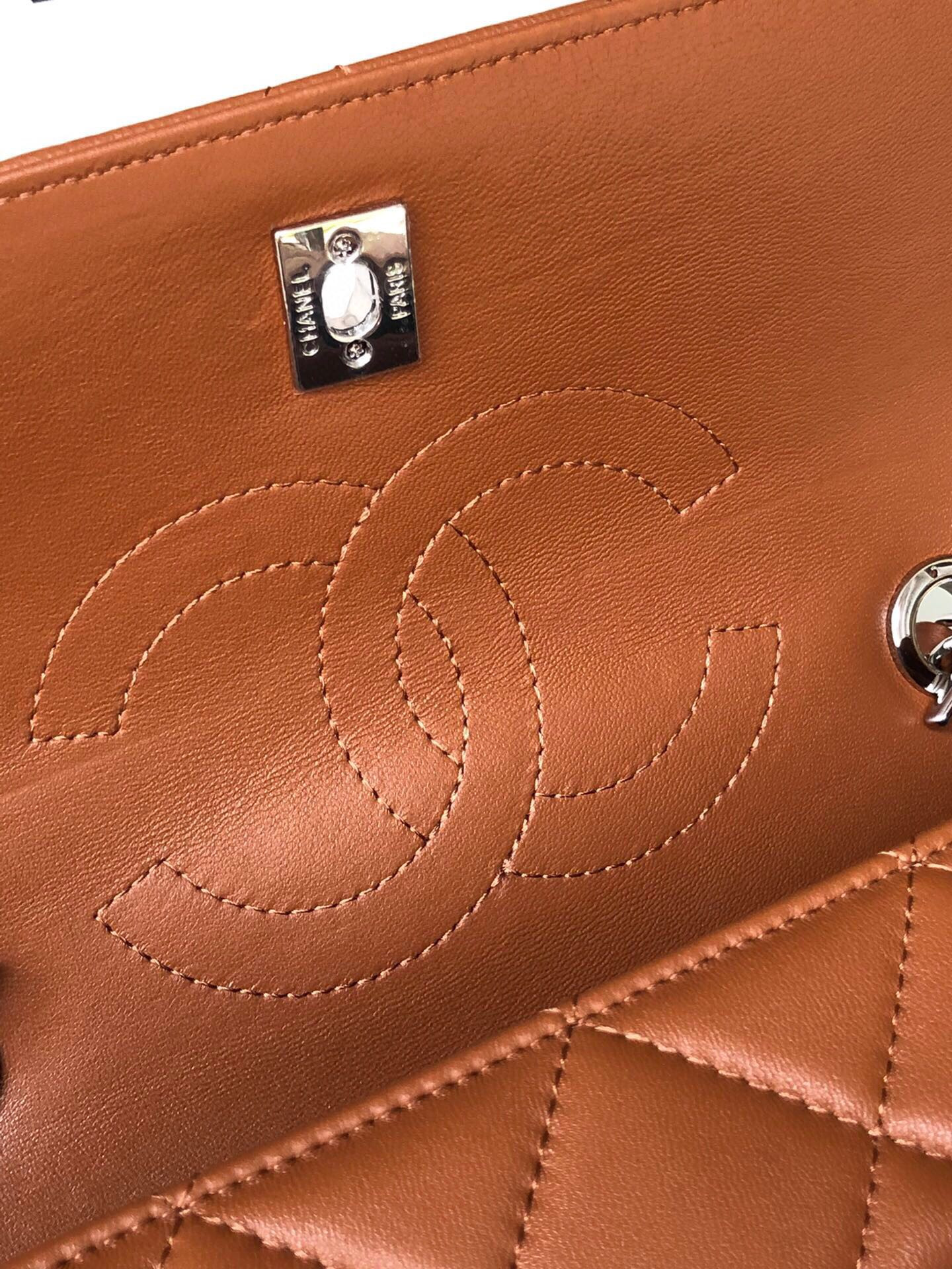 Ch**el FLAP BAG WITH TOP HANDLE 6.6 × 9.8 × 4.7 in