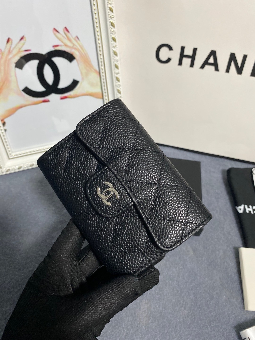 Ch**el FLAP WALLET 12 x 8.5cm