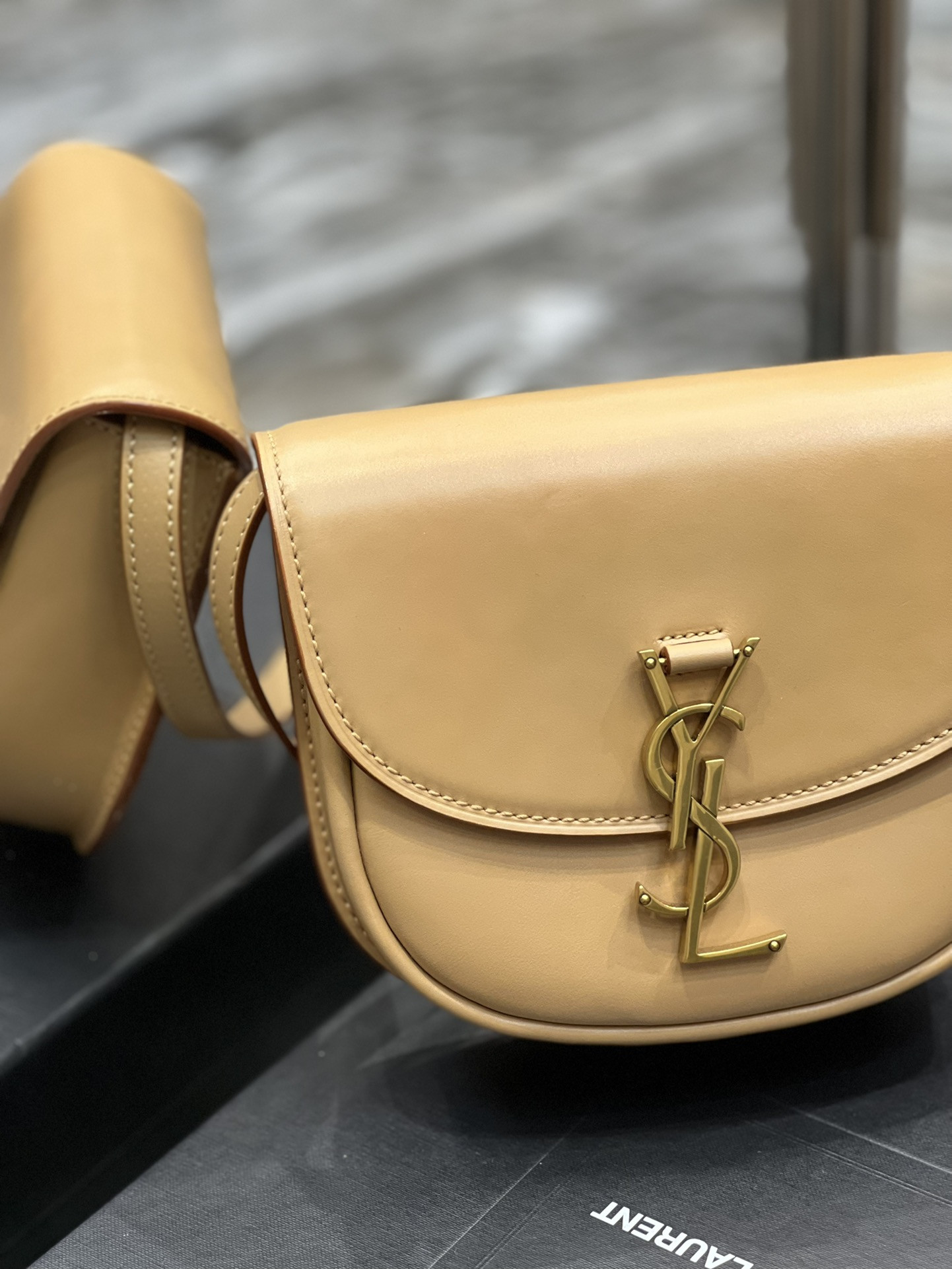 Y51 KAIA SMALL SATCHEL IN SMOOTH LEATHER 7.2 X 6.1 X 2.1 INCHES