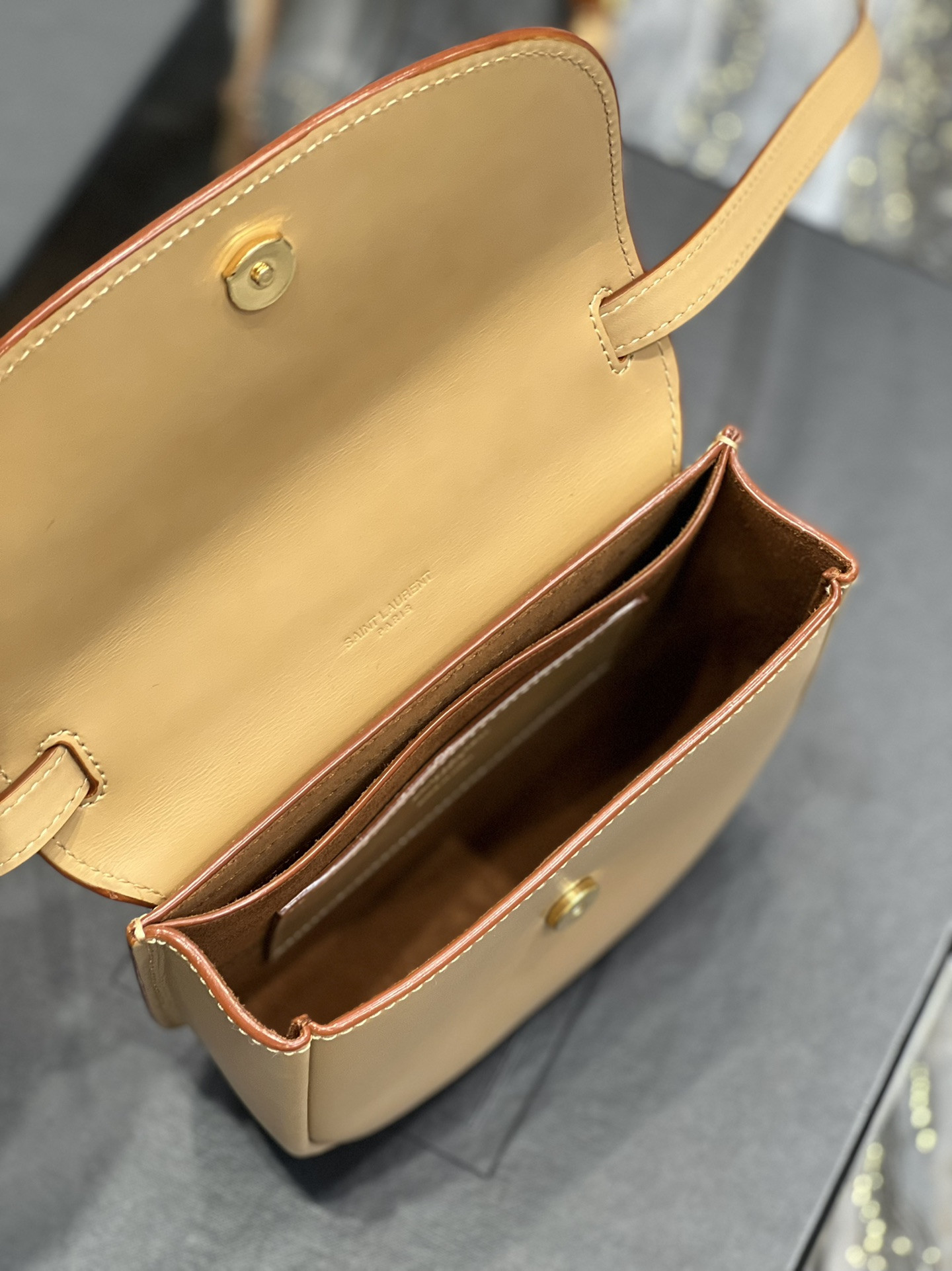 Y51 KAIA SMALL SATCHEL IN SMOOTH LEATHER 7.2 X 6.1 X 2.1 INCHES