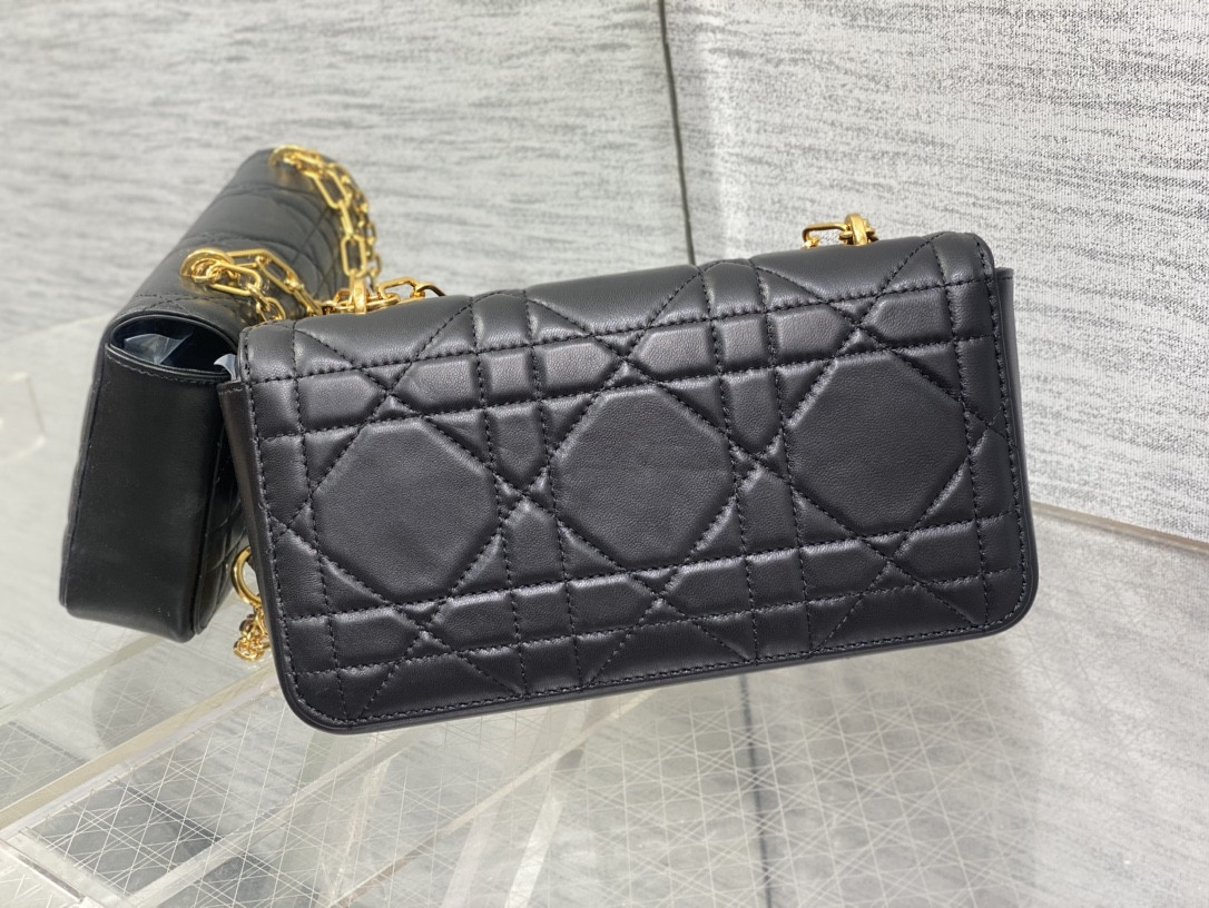 D10r Mini D10r Ange Bag Black Macrocannage Calfskin 20 x 12 x 5 cm