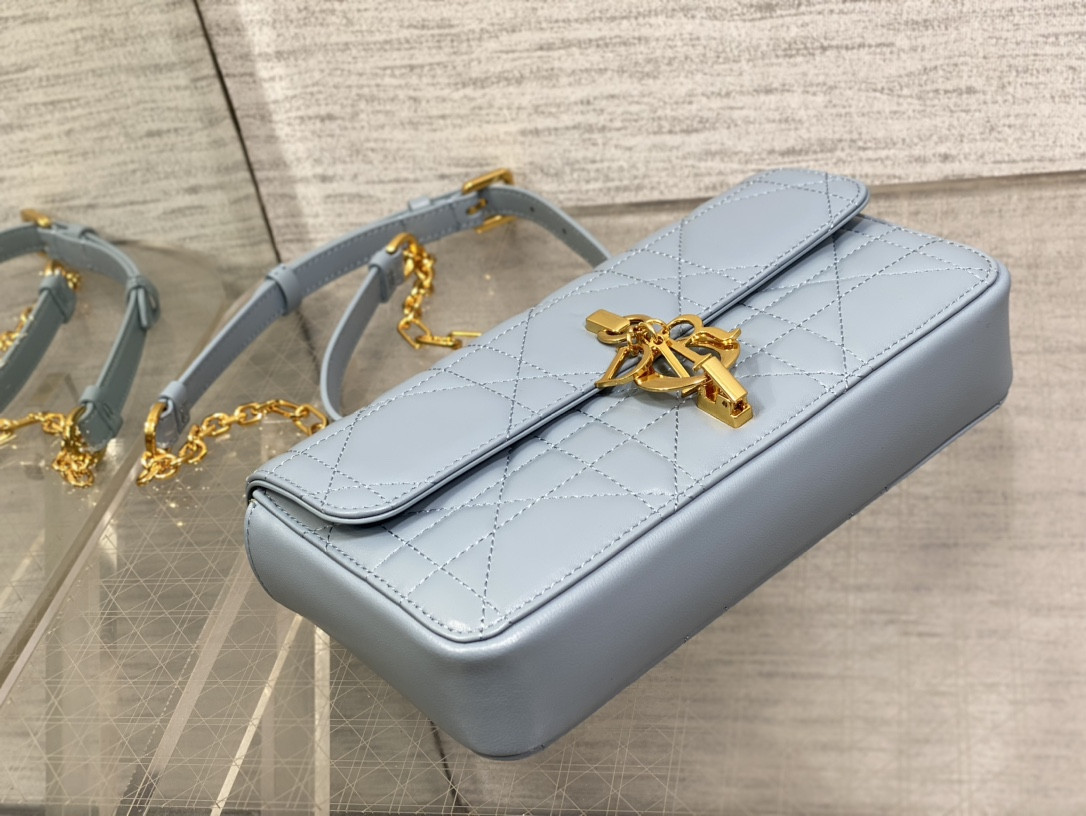 D10r Mini D10r Ange Bag Blue Macrocannage Calfskin 20 x 12 x 5 cm