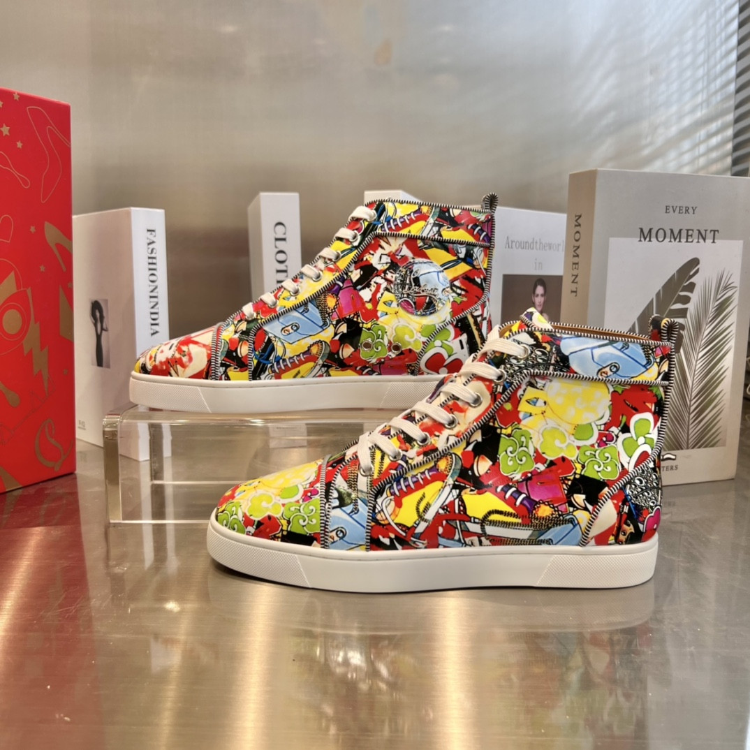 UA Chr1st1an Louboutin high-top matte snake print version