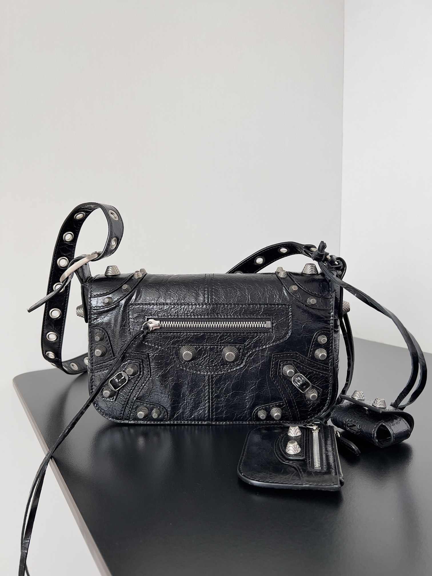 Ba1en*iaga Le Cagole Mini Flap Bag in Black 20 x 14 x 5 cm